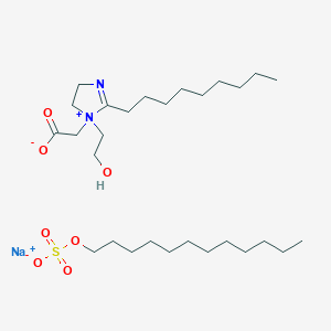 molecular formula C40H82N2NaO11S2 B078850 Sodium 1-(carboxymethyl)-4,5-dihydro-1-(2-hydroxyethyl)-2-nonyl-1H-imidazolium dodecyl sulphate CAS No. 14482-97-4