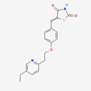 molecular formula C19H18N2O3S B7885008 5-{4-[2-(5-Ethyl-2-pyridyl)ethoxy]benzylidene}-2,4-thiazolidinedione 