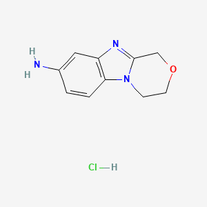 molecular formula C10H12ClN3O B7885034 3,4-dihydro-1H-benzo[4,5]imidazo[2,1-c][1,4]oxazin-8-amine hydrochloride 