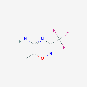 molecular formula C6H8F3N3O B7885279 N,6-dimethyl-3-(trifluoromethyl)-6H-1,2,4-oxadiazin-5-amine 