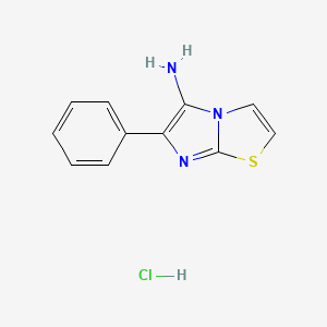molecular formula C11H10ClN3S B7885397 6-Phenylimidazo[2,1-b][1,3]thiazol-5-amine;hydrochloride 