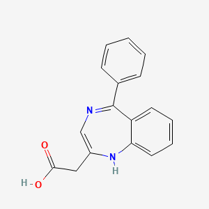 molecular formula C17H14N2O2 B7885483 (5-phenyl-1H-1,4-benzodiazepin-2-yl)acetic acid 