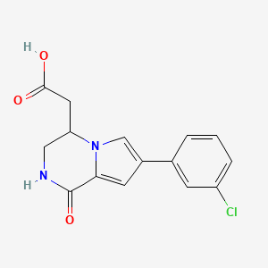 [7-(3-Chlorophenyl)-1-oxo-1,2,3,4-tetrahydropyrrolo[1,2-a]pyrazin-4-yl]acetic acid