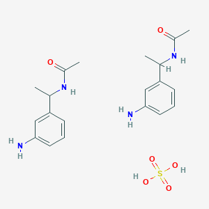 molecular formula C20H30N4O6S B7886093 N-[1-(3-aminophenyl)ethyl]acetamide;sulfuric acid 