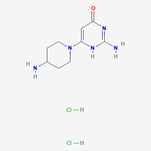molecular formula C9H17Cl2N5O B7886119 2-amino-6-(4-aminopiperidin-1-yl)-1H-pyrimidin-4-one;dihydrochloride 