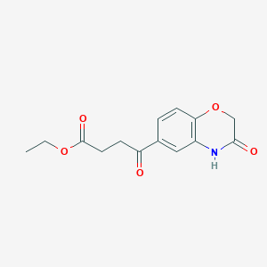 molecular formula C14H15NO5 B7886258 Ethyl 4-oxo-4-(3-oxo-3,4-dihydro-2H-benzo[b][1,4]oxazin-6-yl)butanoate 
