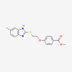 molecular formula C18H18N2O3S B7886327 methyl 4-[2-[(6-methyl-1H-benzimidazol-2-yl)sulfanyl]ethoxy]benzoate 