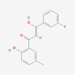 (Z)-3-(3-fluorophenyl)-3-hydroxy-1-(2-hydroxy-5-methylphenyl)prop-2-en-1-one