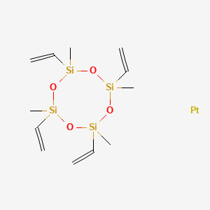 molecular formula C12H24O4PtSi4 B7886621 Platinum(0)-2,4,6,8-tetramethyl-2,4,6,8-tetravinylcyclotetrasiloxane complex solution, 0.104 M in methylvinylcyclosiloxanes 