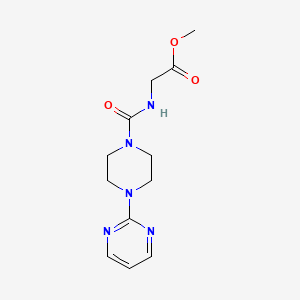 molecular formula C12H17N5O3 B7887042 methyl N-{[4-(pyrimidin-2-yl)piperazin-1-yl]carbonyl}glycinate 