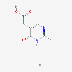 molecular formula C7H9ClN2O3 B7887078 2-(4-Hydroxy-2-methylpyrimidin-5-yl)acetic acid hydrochloride 