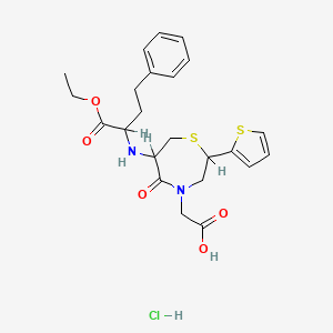 (+)-(2S,6R)-6-{[(1S)-1-Ethoxycarbonyl-3-phenylpropyl]amino}tetrahydro-5-oxo-2-(2-thienyl)-1,4-thiazepine-4(5H)-acetic acid