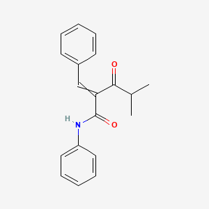 molecular formula C19H19NO2 B7887443 2-Benzylidene-4-methyl-3-oxo-N-phenylpentanamide 