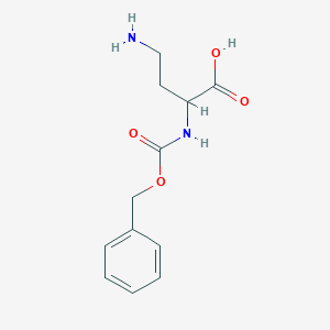 molecular formula C12H16N2O4 B7887526 4-Amino-2-(phenylmethoxycarbonylamino)butanoic acid 