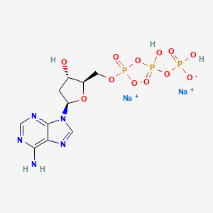 molecular formula C10H14N5Na2O12P3 B7887967 disodium;[[[(2R,3S,5R)-5-(6-aminopurin-9-yl)-3-hydroxyoxolan-2-yl]methoxy-oxidophosphoryl]oxy-hydroxyphosphoryl] hydrogen phosphate 