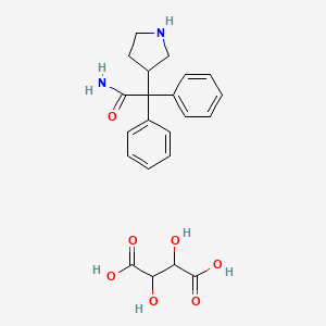 molecular formula C22H26N2O7 B7888308 3-(S)-(1-carbamoyl-1,1-diphenylmethyl)pyrrolidine L-(+)-tartrate 