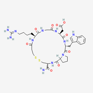 2-[(3R,6S,12S,20R,23S)-20-aminocarbonyl-12-[4-[bis(azanyl)methylideneamino]butyl]-3-(1H-indol-3-ylmethyl)-2,5,8,11,14,22-hexakis(oxidanylidene)-17,18-dithia-1,4,7,10,13,21-hexazabicyclo[21.3.0]hexacosan-6-yl]ethanoic acid