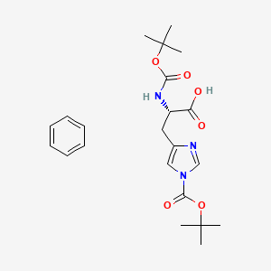 molecular formula C22H31N3O6 B7888721 benzene;(2S)-2-[(2-methylpropan-2-yl)oxycarbonylamino]-3-[1-[(2-methylpropan-2-yl)oxycarbonyl]imidazol-4-yl]propanoic acid 