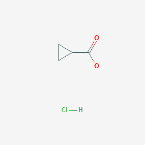 molecular formula C4H6ClO2- B7888948 Cyclopropanecarboxylate;hydrochloride 