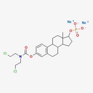 Disodium [3-[bis(2-chloroethyl)amino-oxomethoxy]-13-methyl-6,7,8,9,11,12,14,15,16,17-decahydrocyclopenta[a]phenanthren-17-yl] phosphate