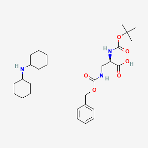molecular formula C28H45N3O6 B7889567 N-cyclohexylcyclohexanamine;(2R)-2-[(2-methylpropan-2-yl)oxycarbonylamino]-3-(phenylmethoxycarbonylamino)propanoic acid 