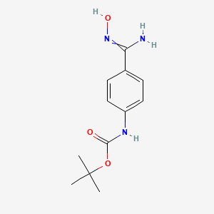 molecular formula C12H17N3O3 B7889637 Tert-butyl 4-(N-hydroxycarbamimidoyl)-phenylcarbamate 