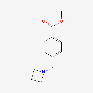 molecular formula C12H15NO2 B7889995 Methyl 4-(azetidin-1-ylmethyl)benzoate 
