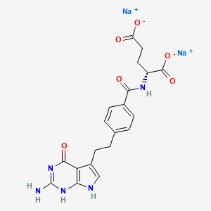 molecular formula C20H19N5Na2O6 B7890296 disodium;(2R)-2-[[4-[2-(2-amino-4-oxo-1,7-dihydropyrrolo[2,3-d]pyrimidin-5-yl)ethyl]benzoyl]amino]pentanedioate 