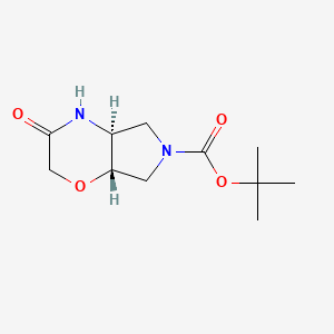 molecular formula C11H18N2O4 B7890318 Tert-butyl-3-oxo-octahydropyrrolo[3,4-b]morpholine-6-carboxylate, trans 
