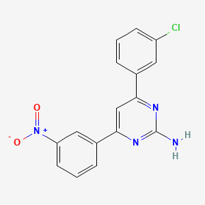 molecular formula C16H11ClN4O2 B7890407 4-(3-Chlorophenyl)-6-(3-nitrophenyl)pyrimidin-2-amine 