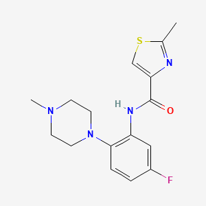molecular formula C16H19FN4OS B7890470 N-(5-Fluoro-2-(4-methylpiperazin-1-yl)phenyl)-2-methylthiazole-4-carboxamide 