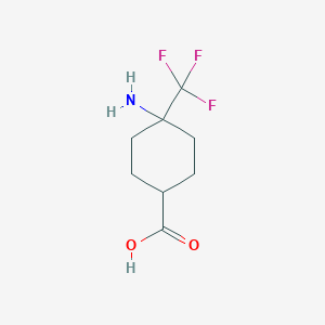 molecular formula C8H12F3NO2 B7890594 4-Amino-4-(trifluoromethyl)cyclohexane-1-carboxylic acid 