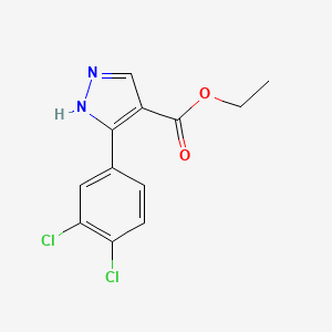 molecular formula C12H10Cl2N2O2 B7890759 ethyl 5-(3,4-dichlorophenyl)-1H-pyrazole-4-carboxylate 