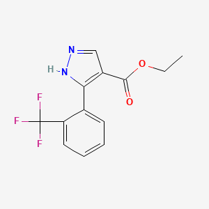 molecular formula C13H11F3N2O2 B7890782 ethyl 5-[2-(trifluoromethyl)phenyl]-1H-pyrazole-4-carboxylate 