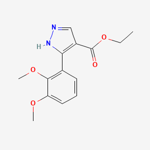 molecular formula C14H16N2O4 B7890842 ethyl 5-(2,3-dimethoxyphenyl)-1H-pyrazole-4-carboxylate 