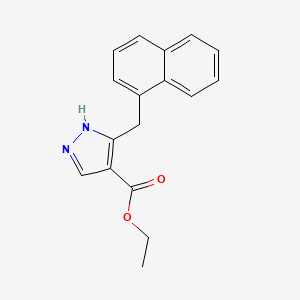 molecular formula C17H16N2O2 B7890853 Ethyl 5-(naphthalen-1-ylmethyl)-1H-pyrazole-4-carboxylate 