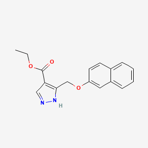 molecular formula C17H16N2O3 B7890856 ethyl 5-(naphthalen-2-yloxymethyl)-1H-pyrazole-4-carboxylate 