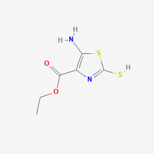 molecular formula C6H8N2O2S2 B7891053 ethyl 5-amino-2-sulfanyl-1,3-thiazole-4-carboxylate 