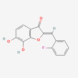 (2Z)-2-[(2-fluorophenyl)methylidene]-6,7-dihydroxy-1-benzofuran-3-one