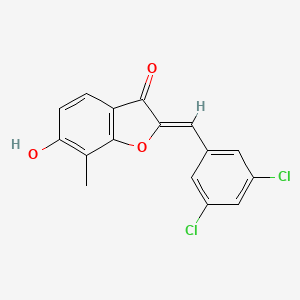 (2Z)-2-[(3,5-dichlorophenyl)methylidene]-6-hydroxy-7-methyl-1-benzofuran-3-one
