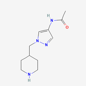 molecular formula C11H18N4O B7891488 N-(1-(piperidin-4-ylmethyl)-1H-pyrazol-4-yl)acetamide 