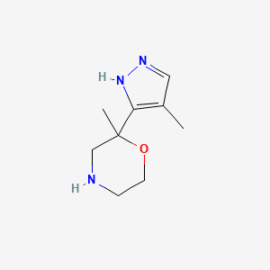 molecular formula C9H15N3O B7891541 2-Methyl-2-(4-methyl-1H-pyrazol-3-YL)morpholine 