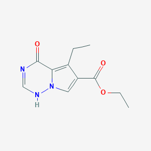 molecular formula C11H13N3O3 B7892399 ethyl 5-ethyl-4-oxo-1H-pyrrolo[2,1-f][1,2,4]triazine-6-carboxylate 