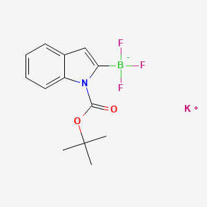 molecular formula C13H14BF3KNO2 B7892402 potassium;trifluoro-[1-[(2-methylpropan-2-yl)oxycarbonyl]indol-2-yl]boranuide 
