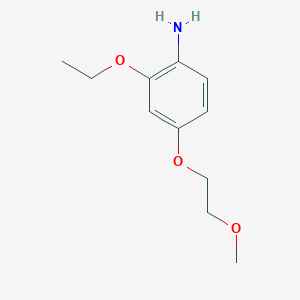 molecular formula C11H17NO3 B7892564 2-Ethoxy-4-(2-methoxyethoxy)aniline 
