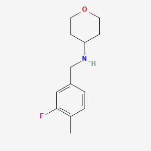 molecular formula C13H18FNO B7892719 N-[(3-fluoro-4-methylphenyl)methyl]oxan-4-amine 