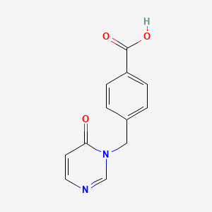 molecular formula C12H10N2O3 B7892925 4-[(6-Oxopyrimidin-1-yl)methyl]benzoic acid 