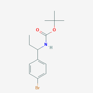 molecular formula C14H20BrNO2 B7892930 Carbamic acid, N-[1-(4-bromophenyl)propyl]-, 1,1-dimethylethyl ester CAS No. 1338547-18-4