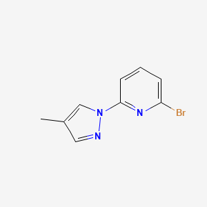 molecular formula C9H8BrN3 B7893146 2-Bromo-6-(4-methyl-1H-pyrazol-1-YL)pyridine 