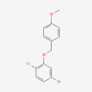 molecular formula C14H12BrClO2 B7894092 4-Bromo-1-chloro-2-(4-methoxy-benzyloxy)-benzene 